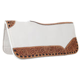 New! Showman 31" x 32" Ivory Contoured Felt Saddle Pad