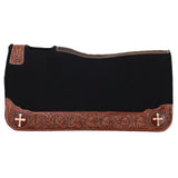 New! Showman 31" x 32" Flowered Faith Contoured Felt Saddle Pad - Country Scene Saddlery and Pet Supplies