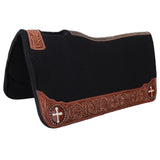 New! Showman 31" x 32" Flowered Faith Contoured Felt Saddle Pad - Country Scene Saddlery and Pet Supplies