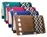 New! Showman™ 36" x 34" 100% Wool Top Cutter Style Saddle Pad with Kodel Fleece Bottom. - Country Scene Saddlery and Pet Supplies