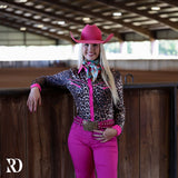New! PINK LEOPARD PERFORMANCE RODEO SHIRT