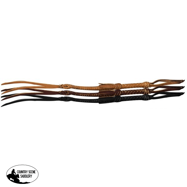 6650 Leather Braided Riding Quirt With Wrist Loop Whips-Quirts