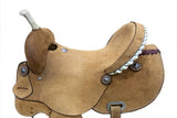 15", 16" Circle S Barrel Style Rought Out Saddle with rawhide accents. - Country Scene Saddlery and Pet Supplies