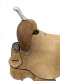 15", 16" Circle S Barrel Style Rought Out Saddle with rawhide accents. - Country Scene Saddlery and Pet Supplies