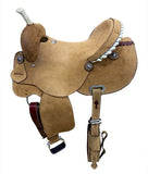 15", 16" Circle S Barrel Style Rought Out Saddle with rawhide accents. - Country Scene Saddlery and Pet Supplies
