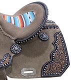 12" DOUBLE T Rough Out Barrel style saddle Semi QH. - Country Scene Saddlery and Pet Supplies