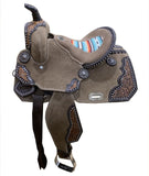 12" DOUBLE T Rough Out Barrel style saddle Semi QH. - Country Scene Saddlery and Pet Supplies