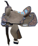 14", 15" DOUBLE T Rough Out Barrel style saddle Full QH - Country Scene Saddlery and Pet Supplies