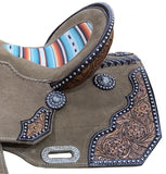 14", 15" DOUBLE T Rough Out Barrel style saddle Full QH - Country Scene Saddlery and Pet Supplies