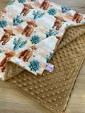New! PRE-ORDER Minky Blanket - Cactus Highland