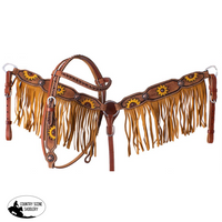 7079 Showman ® Pony Hand Painted Sunflower Headstall And Breast Collar Set