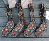 BRONCO BLUE TEXAS FLOWER SPUR STRAPS