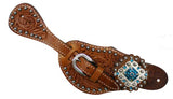 New! Showman Ladies Bloom Argentina Cow Leather Spur Straps - Country Scene Saddlery and Pet Supplies