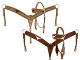 New! Leather double stitched tooled browband headstall and breastcollar. - Country Scene Saddlery and Pet Supplies