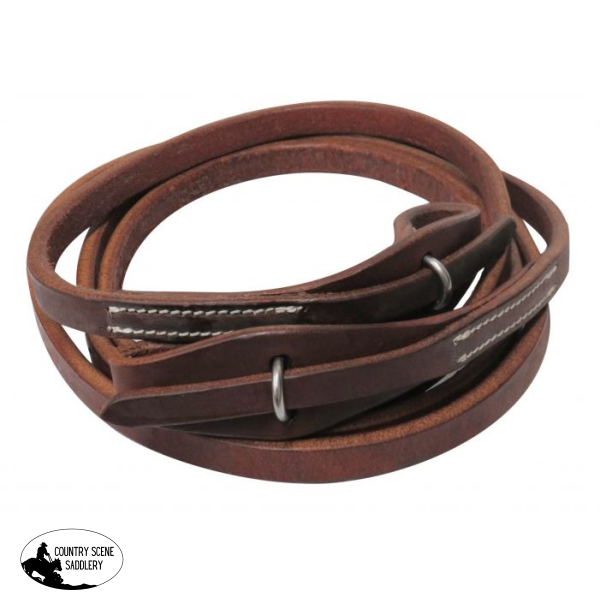 72004 Showman ® 8Ft Oiled Harness Leather Quick Change Roping Reins Wither Straps