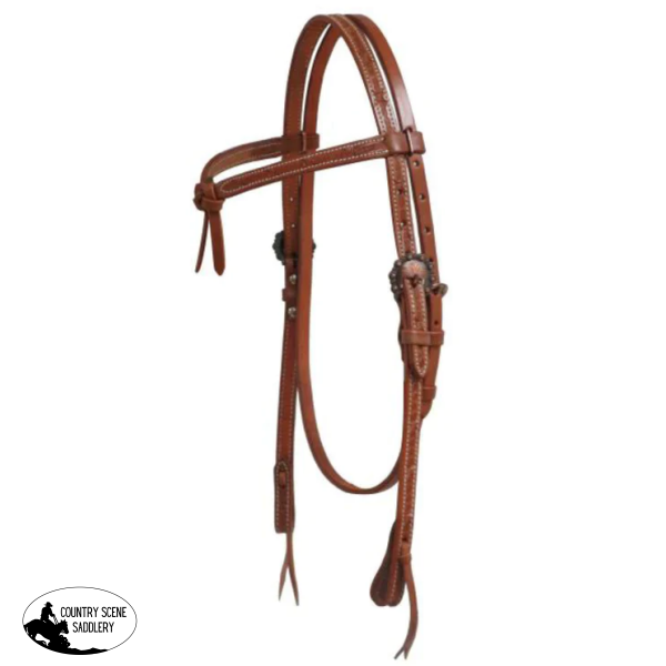 72025 - Argentina Cow Leather Futurity Bridle With Barbed Wire Tooling #Western Bridles