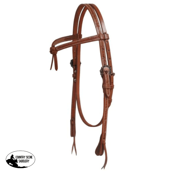 72025 - Argentina Cow Leather Futurity Bridle With Barbed Wire Tooling #Western Bridles