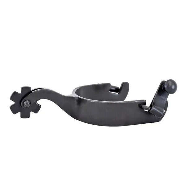 New! Black Satin Gooseneck Spurs, Large