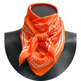 New! HTP Western Jolene Satin Wild Rag, Orange - Country Scene Saddlery and Pet Supplies