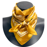 New! HTP Western Jolene Satin Wild Rag, Mustard - Country Scene Saddlery and Pet Supplies