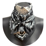New! HTP Western Kayce Satin Wild Rag, Black - Country Scene Saddlery and Pet Supplies