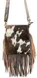 Klassy Cowgirl Leather Crossbody Bag with hair on cowhide - Country Scene Saddlery and Pet Supplies
