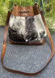 Klassy Cowgirl Hair on Cowhide bucket Bag. - Country Scene Saddlery and Pet Supplies
