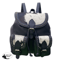78119 Klassy Cowgirl Genuine Hair-On Cowhide Leather Flap Drawstring Backpack