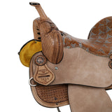 New! Double T Weathered Steer Barrel Style Saddle - 15 Inch - Country Scene Saddlery and Pet Supplies