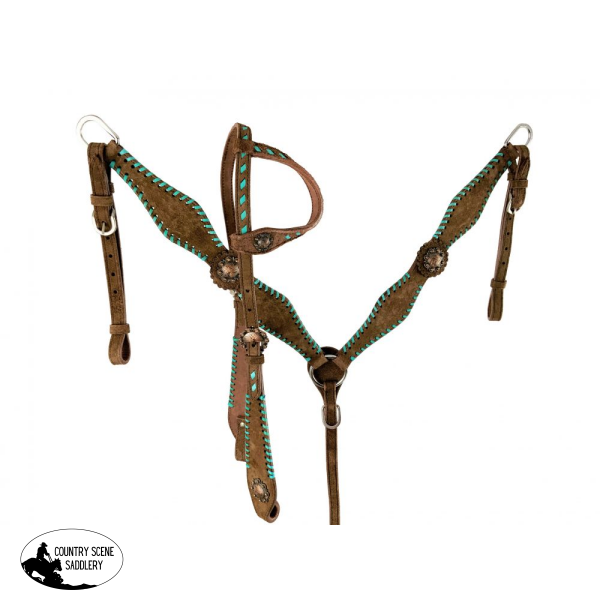 8044 Showman ® One Ear Chocolate Rought Out Headstall All Tack