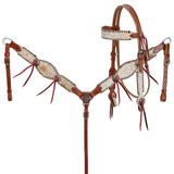 New! Showman Frontier Hide Browband Headstall and Breastcollar Set - Country Scene Saddlery and Pet Supplies
