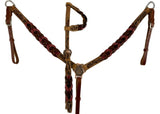 New! Showman Miracle Braid One Ear Headstall and Breast Collar Set - pink - Country Scene Saddlery and Pet Supplies