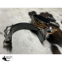 8130 Showman ® Black Steel Bumper Spurs With Copper Flame Overlay