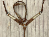 New! Showman Floral Frontier Browband Headstall and Breastcollar Set - Country Scene Saddlery and Pet Supplies