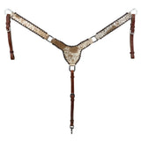 New! Showman Cattle Country Browband Cowhide Headstall and Breastcollar Set - Country Scene Saddlery and Pet Supplies