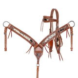 New! Showman Cattle Drive Browband Headstall and Breastcollar Set - Country Scene Saddlery and Pet Supplies