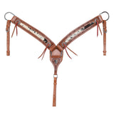 New! Showman Cattle Drive Browband Headstall and Breastcollar Set - Country Scene Saddlery and Pet Supplies