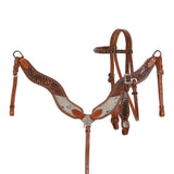 New! Showman Cowpoke Classic Browband Headstall and Breastcollar Set