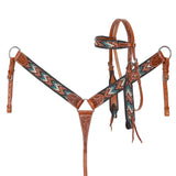 New! Showman Shockwave Browband Headstall and Breastcollar Set