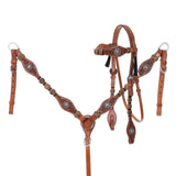 New! Showman Cowboy Heritage Browband Headstall and Breastcollar Set