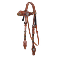 New! Showman Cowboy Heritage Browband Headstall and Breastcollar Set