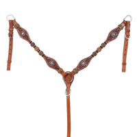 New! Showman Cowboy Heritage Browband Headstall and Breastcollar Set