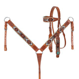 New! Showman Kaleidoscope Browband Headstall and Breastcollar Set