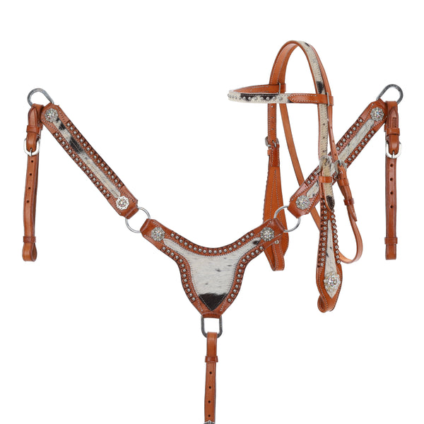 New! Showman Hide Haven Browband Headstall and Breastcollar Set