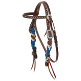 New! Showman Mountain View Pony Sized Mohair Browband Headstall and Breastcollar Set - Country Scene Saddlery and Pet Supplies