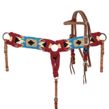 New! Showman Fiery Frontier Pony Sized Mohair Browband Headstall and Breastcollar Set - Country Scene Saddlery and Pet Supplies
