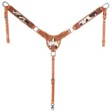 New! Showman Blossom & Hide Browband Headstall and Breastcollar Set - Country Scene Saddlery and Pet Supplies
