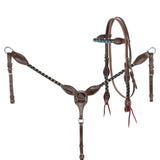 New! Showman Desert Dawn Mohair Browband Headstall and Breastcollar Set - Country Scene Saddlery and Pet Supplies