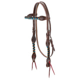 New! Showman Desert Dawn Mohair Browband Headstall and Breastcollar Set - Country Scene Saddlery and Pet Supplies