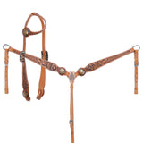 New! Showman Wild Daisy One Ear Headstall and Breastcollar Set - Country Scene Saddlery and Pet Supplies